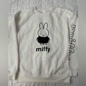 Miffy Graphic Crew Neck White Sweatshirt